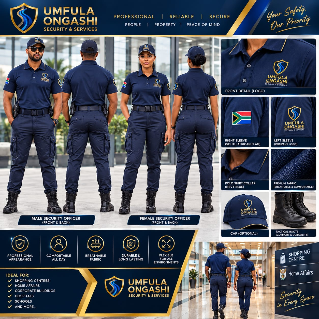 Umfula Ongashi navy security officer uniform collection